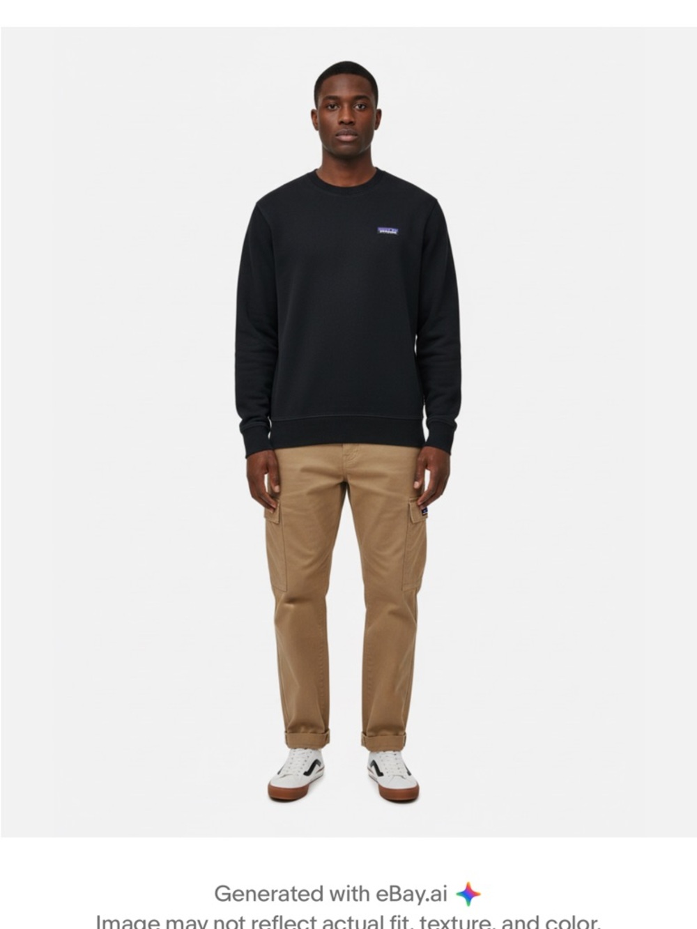 Patagonia Black Crewneck Sweatshirt with Small Logo